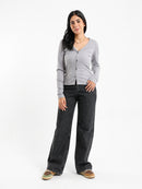 Ribbed Fitted Long Sleeve Cardigan