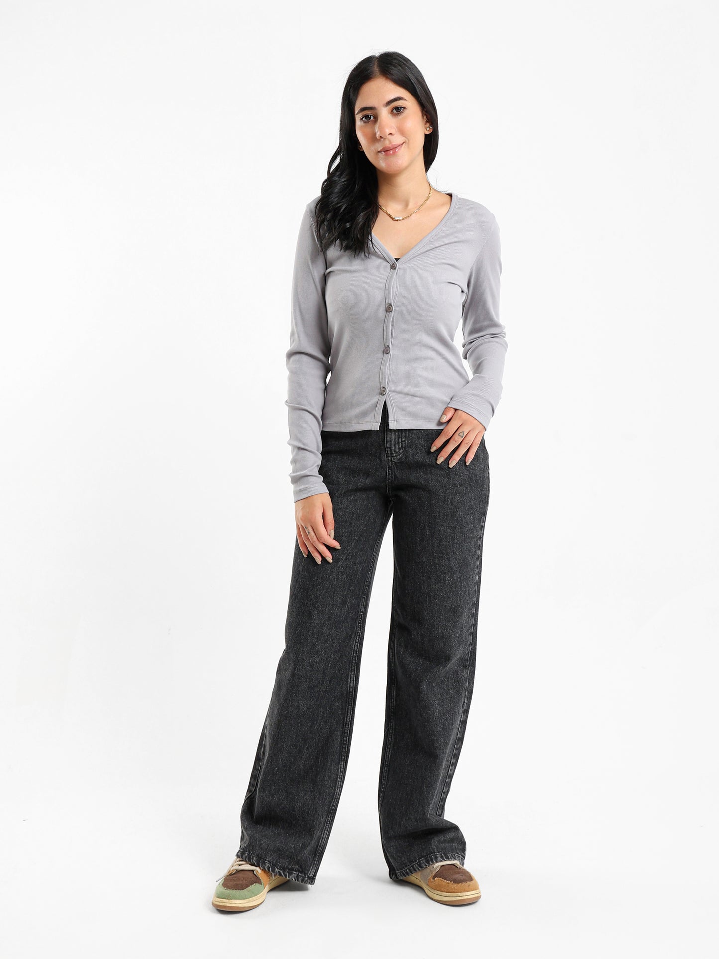 Ribbed Fitted Long Sleeve Cardigan