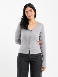Ribbed Fitted Long Sleeve Cardigan