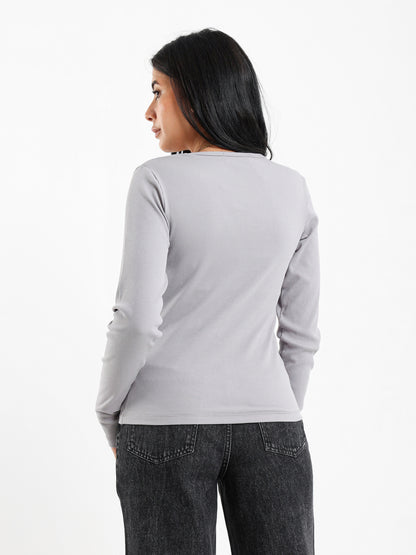 Ribbed Fitted Long Sleeve Cardigan