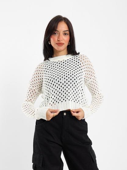 Open-Knit Long Sleeve Sweater