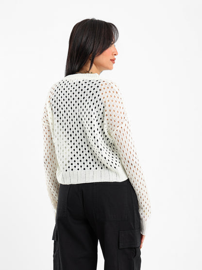 Open-Knit Long Sleeve Sweater