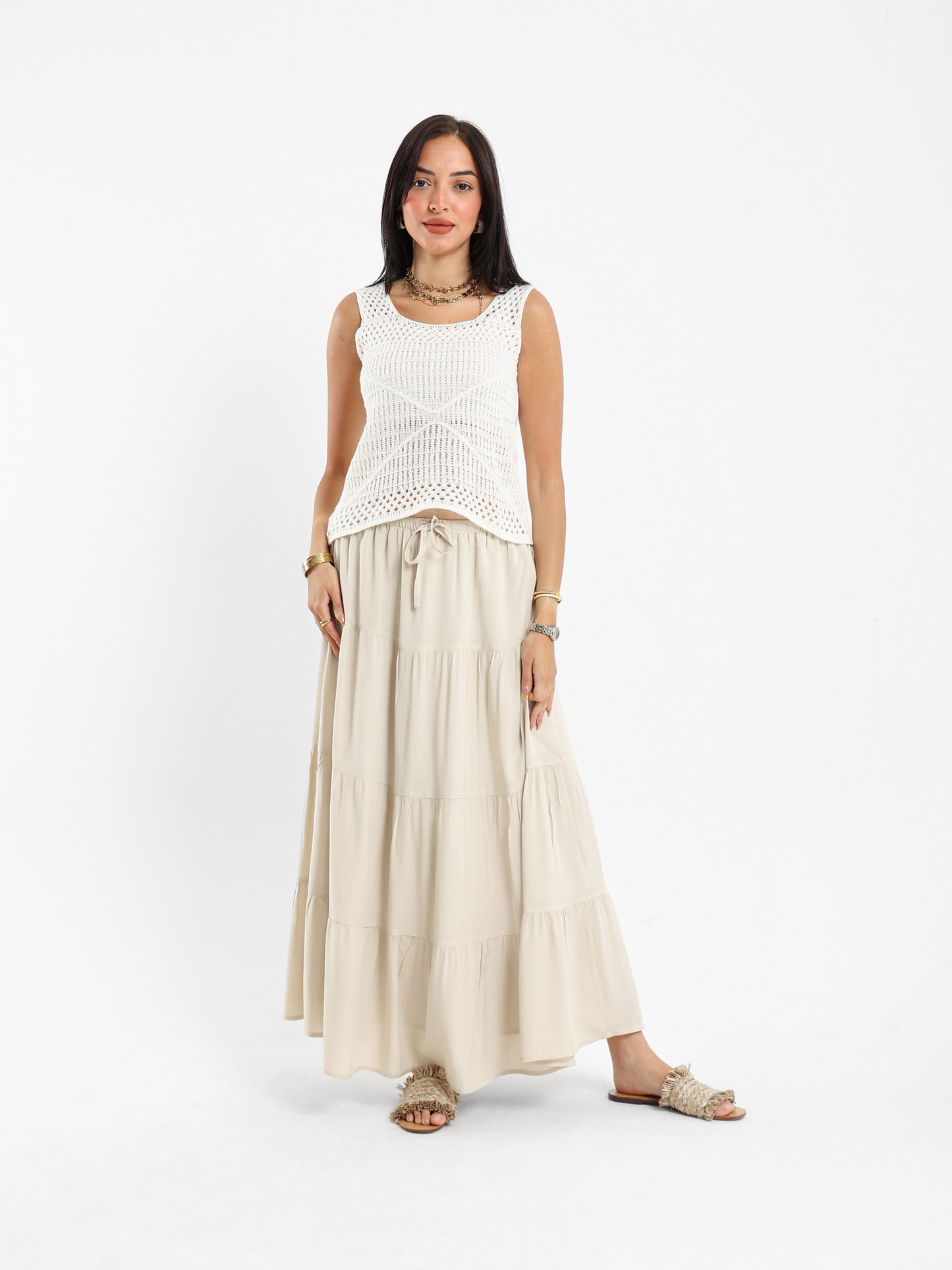 Long Tiered Skirt