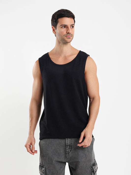 Ribbed Sleeveless T-Shirt