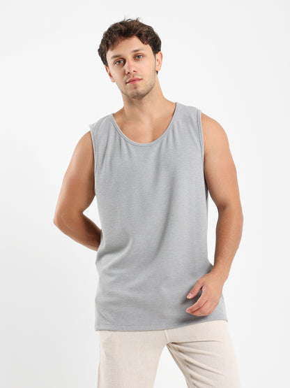 Ribbed Sleeveless T-Shirt