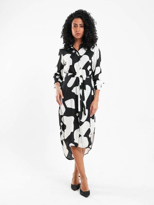 All-Over Print Shirt Dress