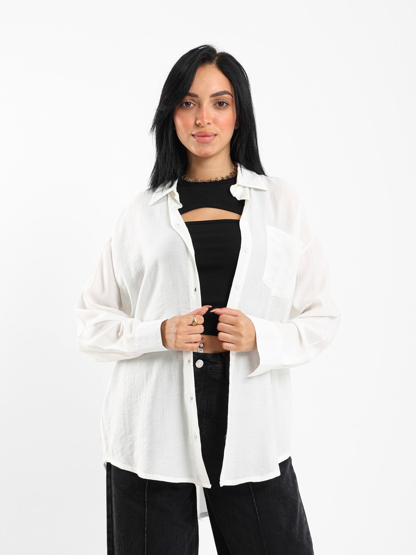 Textured Long Sleeve Shirt