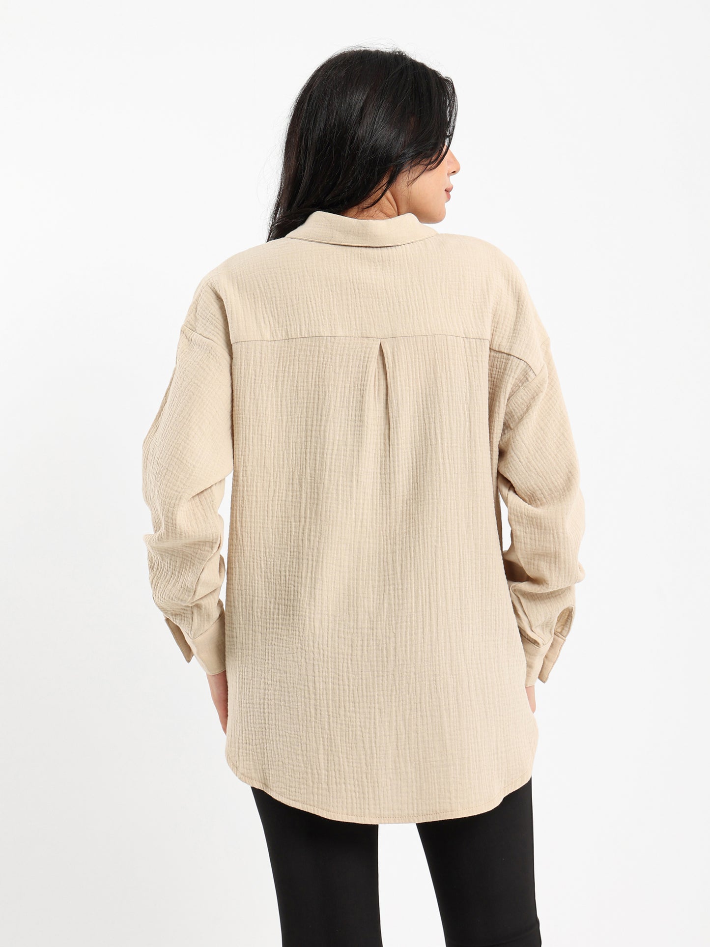 Crinkled Long Sleeve Shirt