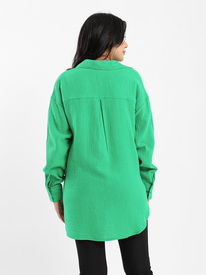 Crinkled Long Sleeve Shirt