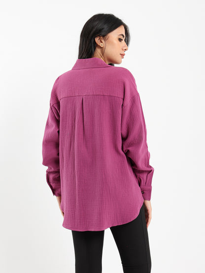 Crinkled Long Sleeve Shirt