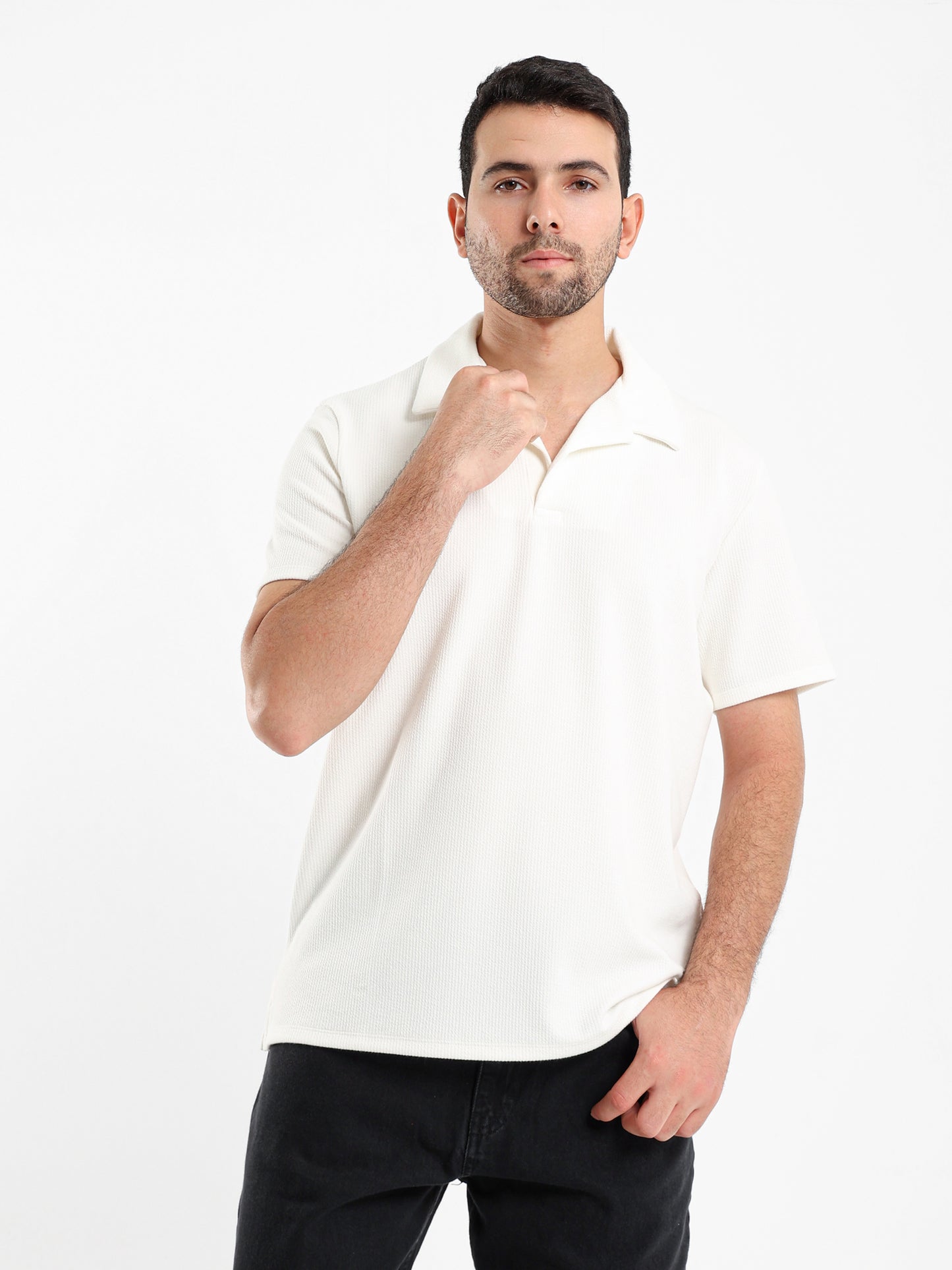 Ribbed Polo Shirt