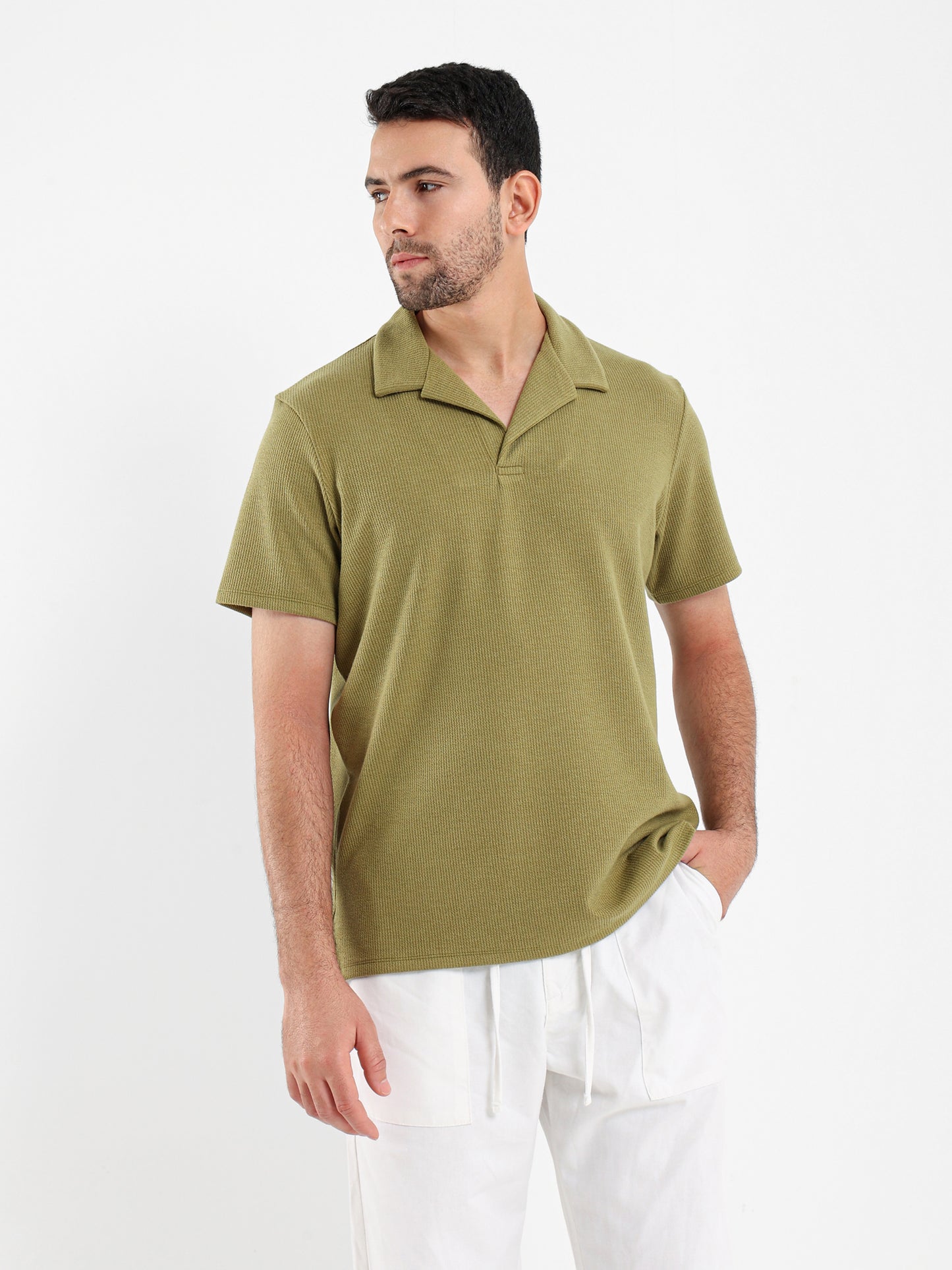 Ribbed Polo Shirt
