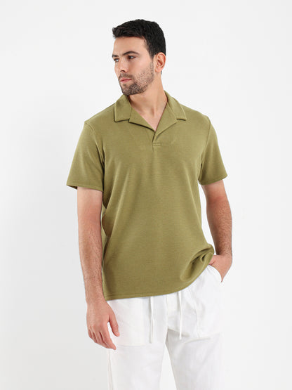 Ribbed Polo Shirt