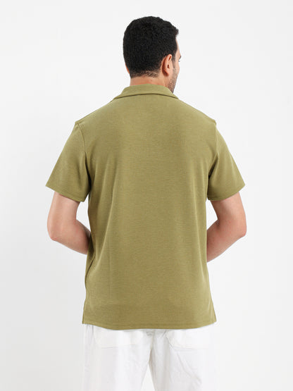 Ribbed Polo Shirt