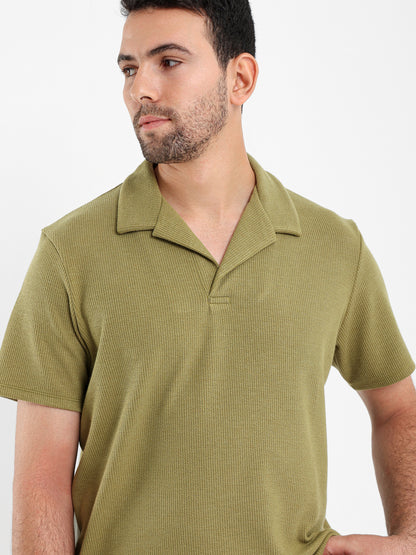 Ribbed Polo Shirt