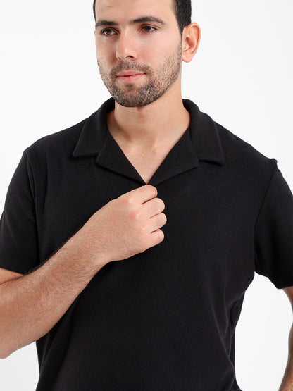 Ribbed Polo Shirt
