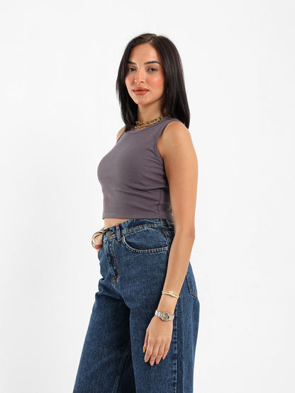 Cropped Halter Neck Top