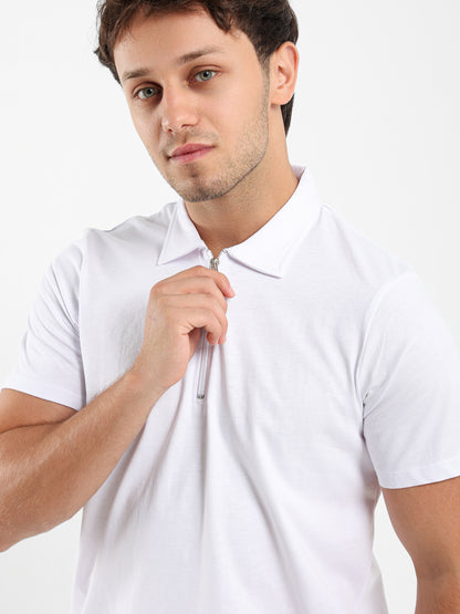 Polo Shirt with Zipper