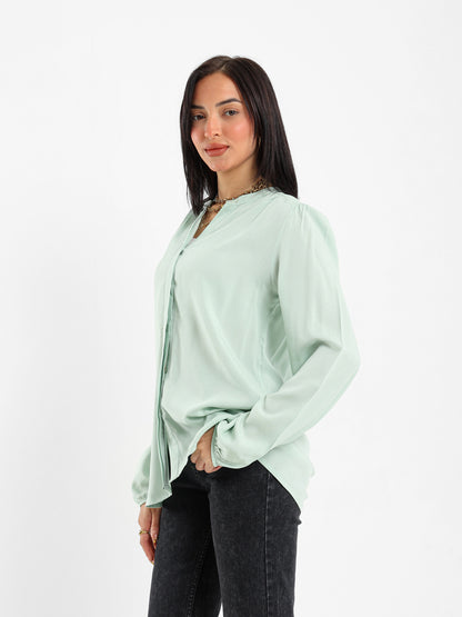 V-Neck Long Sleeve Blouse