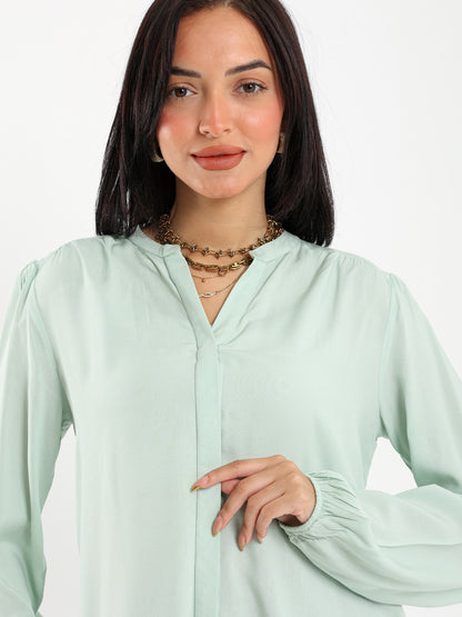 V-Neck Long Sleeve Blouse