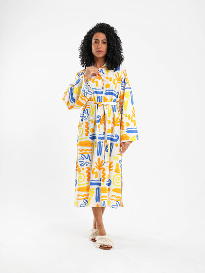Slit Sides Printed Dress