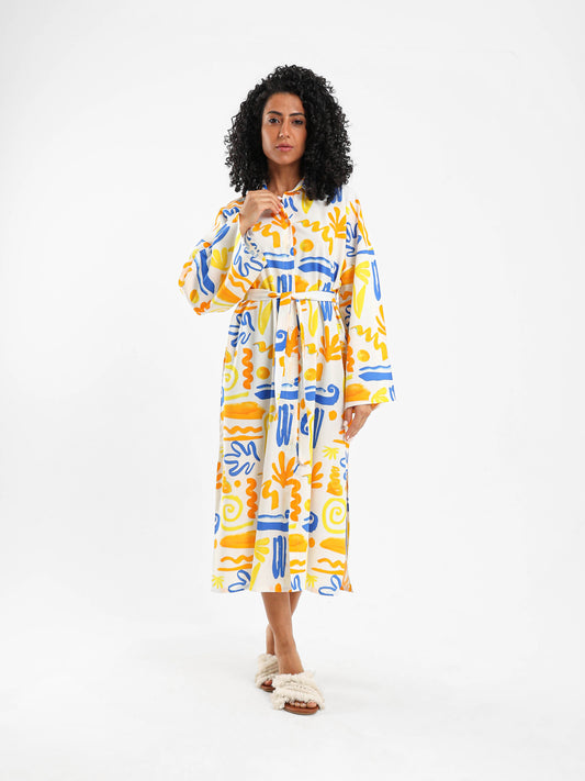 Slit Sides Printed Dress