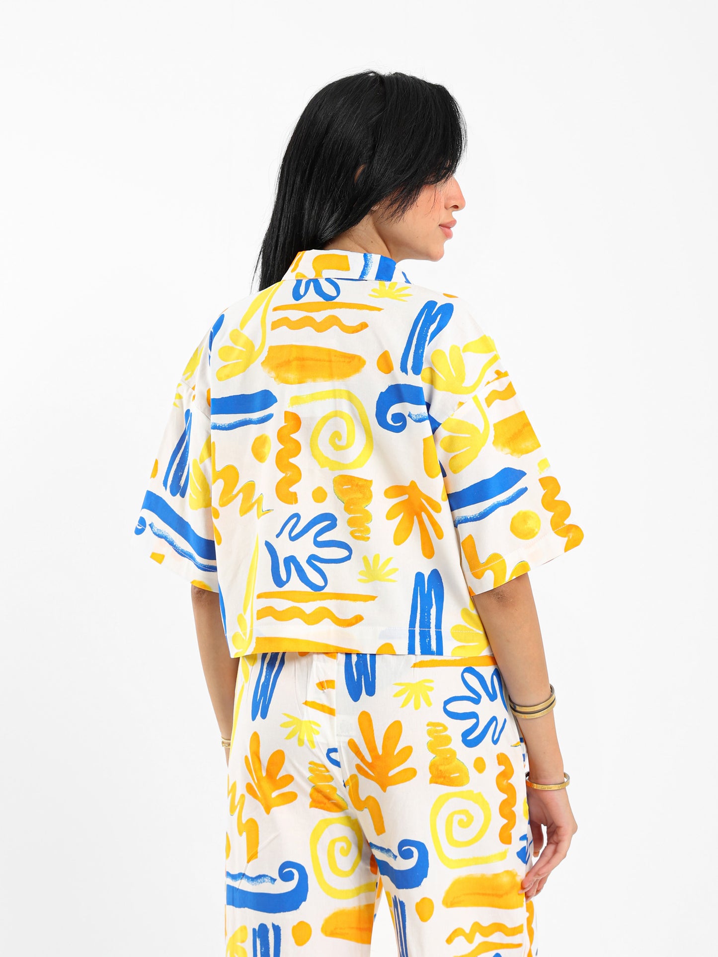 Printed Cropped Shirt