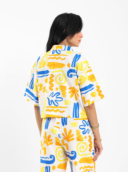 Printed Cropped Shirt