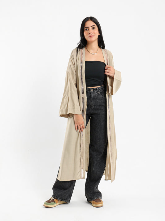 Trimmed Long Kimono