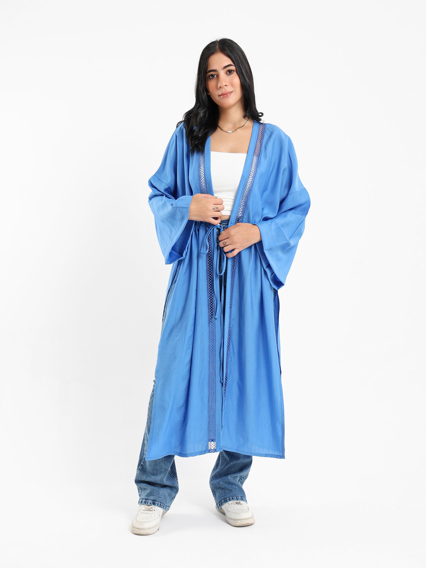 Trimmed Long Kimono