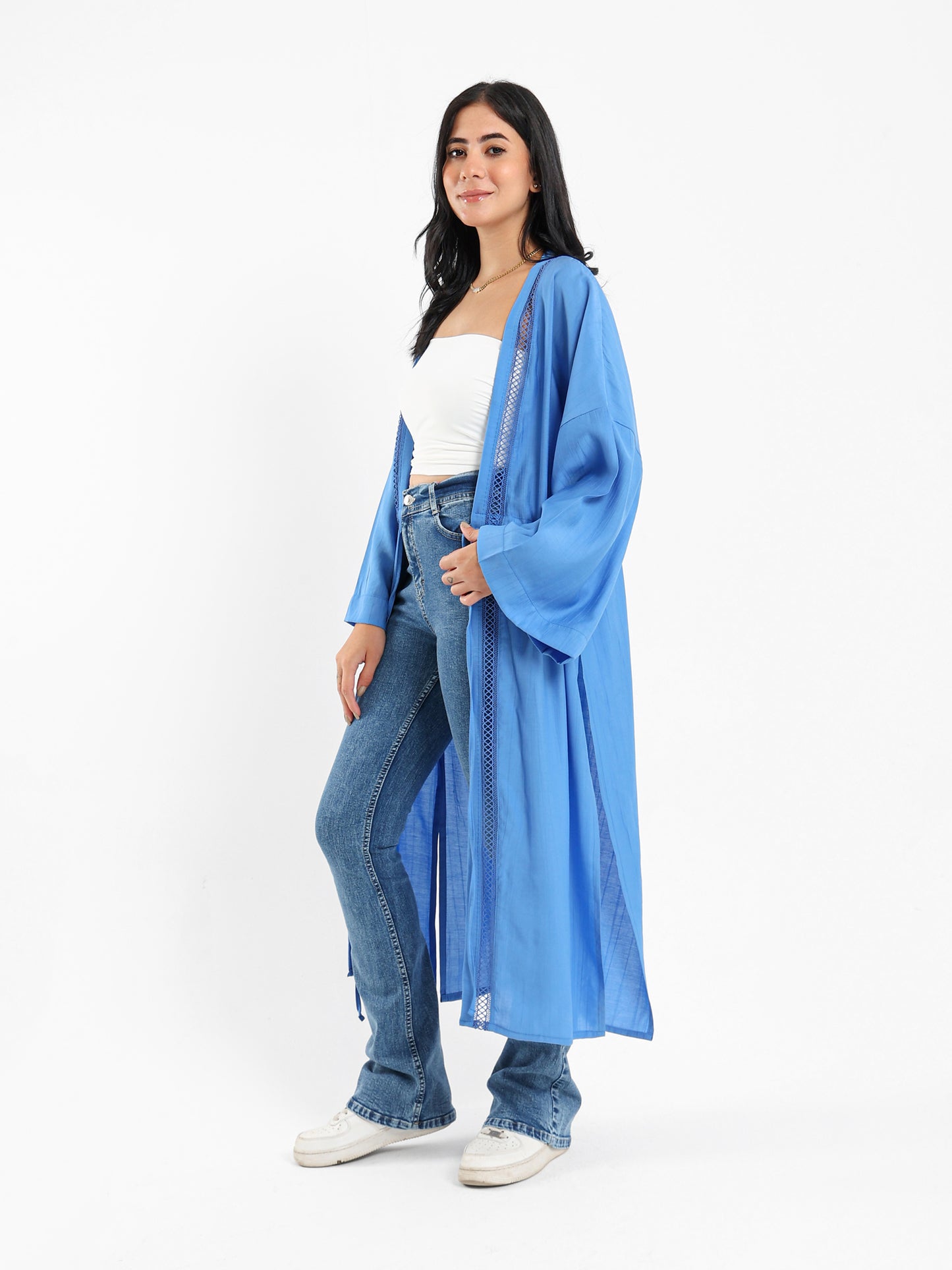 Trimmed Long Kimono
