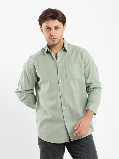 Plain Linen Long Sleeve Shirt