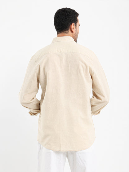 Plain Linen Long Sleeve Shirt
