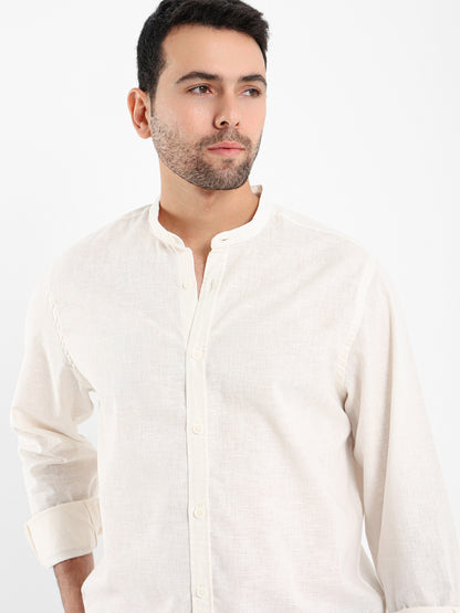 Chinese Collar Long Sleeve Shirt