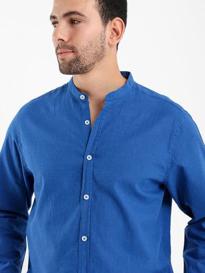 Chinese Collar Long Sleeve Shirt