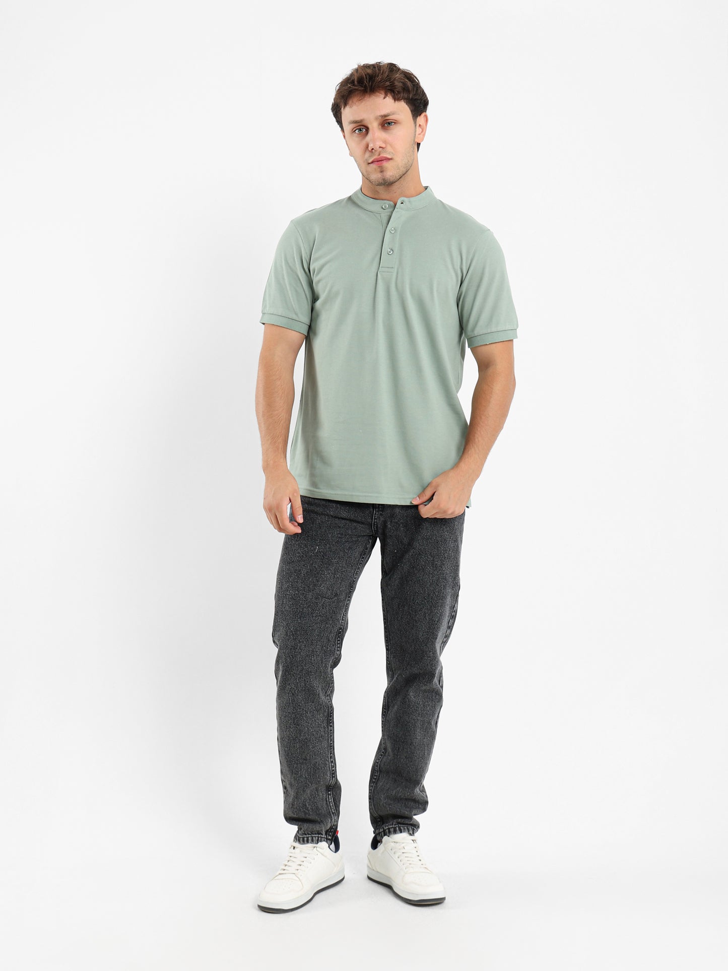Grandad Collar Polo Shirt