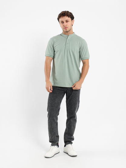 Grandad Collar Polo Shirt