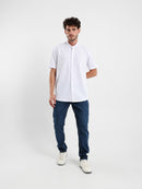 Granddad Full-Placket Pique Shirt