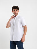 Granddad Full-Placket Pique Shirt
