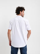 Granddad Full-Placket Pique Shirt