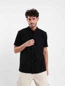 Granddad Full-Placket Pique Shirt