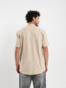 Granddad Full-Placket Pique Shirt