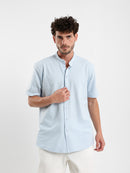 Granddad Full-Placket Pique Shirt