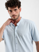 Granddad Full-Placket Pique Shirt
