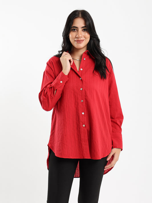 Embroidered Lines Loose Shirt