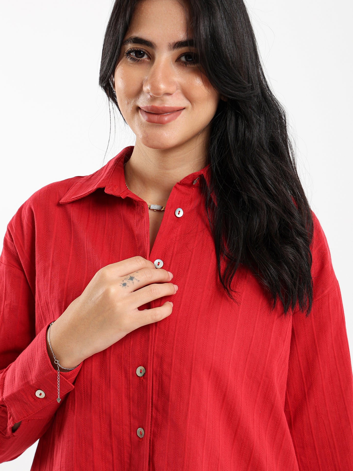 Embroidered Lines Loose Shirt