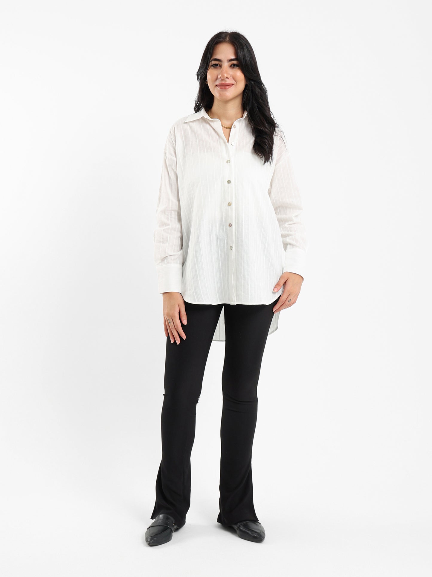 Embroidered Lines Loose Shirt
