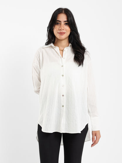 Embroidered Lines Loose Shirt
