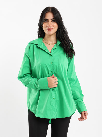 Oversized Plain Poplin Shirt