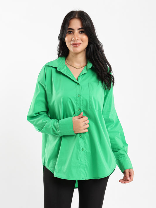 Oversized Plain Poplin Shirt